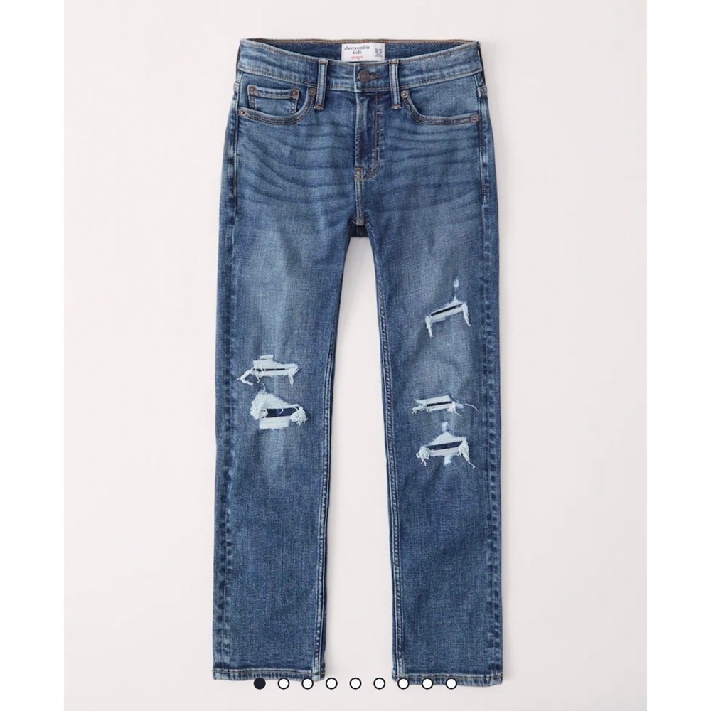 Abercrombie Boys straight jeans, DARK RIPPED WASH straight jeans Size 13/14